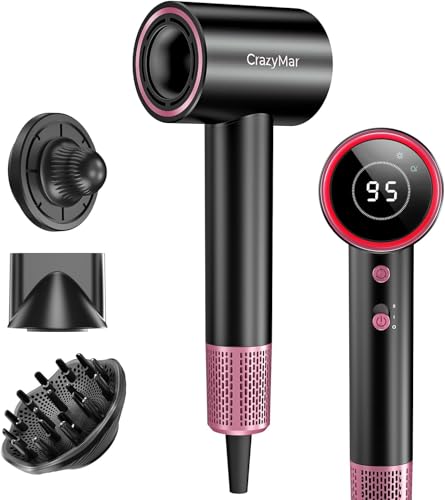Seche Cheveux Ionique,180 000 tr/min Sèche Cheveux Professionnel–Séchage 5X Plus Rapide,Léger & Compact,4 Température,Protection Contre la Surchauffe et Faible...