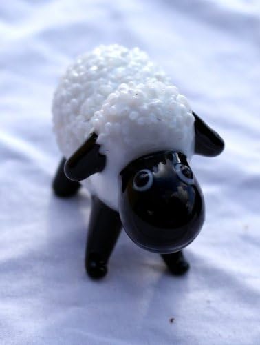 Gorgeous and Very Cute Glass Sheep Figurine