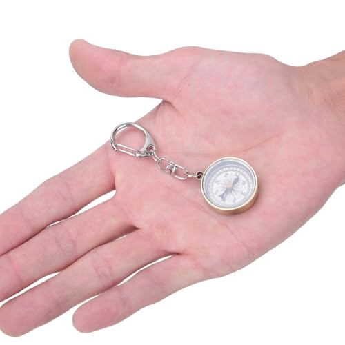 Llaveros brújula vintage de aleación de zinc compactos para camping y senderismo, 2 piezas miniatura 6
