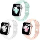 【Modelos compatibles】 Las correas deportivas de silicona para reloj compatibles con Apple Watch SE Series 7, Series 6, Series 5, Series 4, Series 3, Series 2, Series 1, 38mm 40mm 41mm Sport, Edition, Todas las versiones. (Antes de comprar, primero verifique el tamaño en la parte posterior de su reloj Apple y elija el tamaño y el color que necesita)