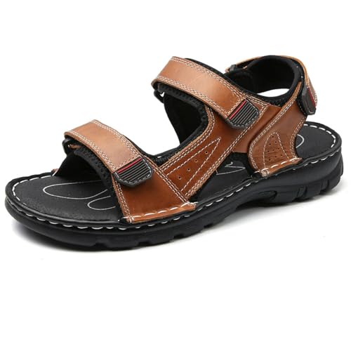 Sandales en cuir pour homme bout ouvert chaussures été randonnée
