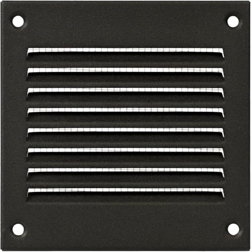 100 x 100 mm Anthrazit Lüftungsgitter mit Insektengitter - Innen- und Außen Lüftung Abdeckung - Heizung, Kühlung und Klimaanlage Gitter - HVAC...