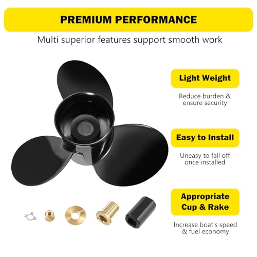Image of 14 1 /2 x 19Replace OEM#48-832830A45 Aluminum Outboard Boat Propeller for Mercury Engine 135-300HP /Mercruiser Alpha One 14.5dia x 19 Pitch Hub Kits Included 15 Spline Tooth RH
