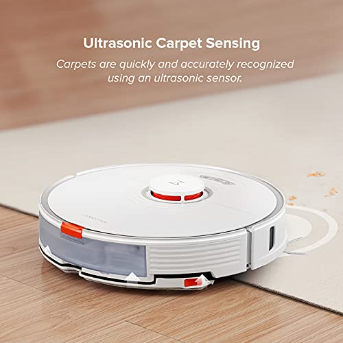 Image of roborock S7+ Robot Vacuum and Sonic Mop with Self-Empty Dock, Stores up to 60-Days of Dust, Auto Lifting Mop, Ultrasonic Carpet Detection, 2500Pa Suction, White