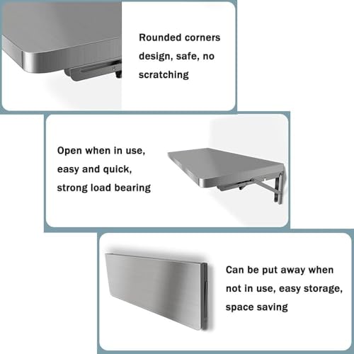 Mesa plegable de pared escritorio flotante abatible estudio 120x40cm 6