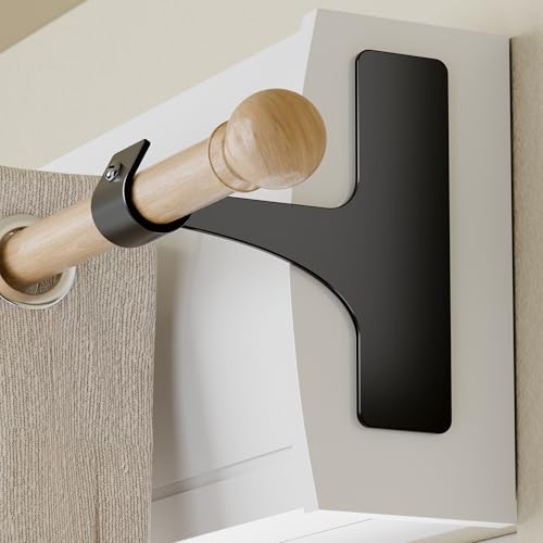 niffgaff Support Tringle Rideaux sans Perçage pour Coffre Volet Roulant – Fixation Autocollante, Convient aux Barres 19–28 mm, Lot de 2, Métal...