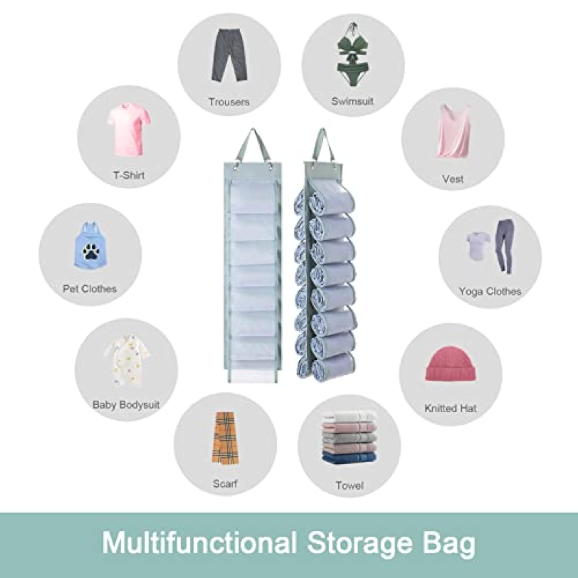Legging Organizer with 16 Roll Compartments for Yoga Pants