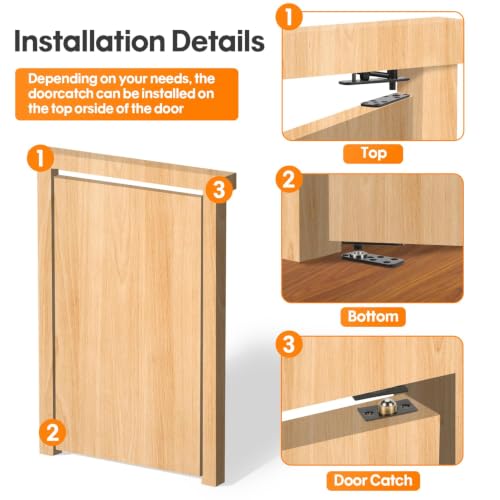 Pivot Hinge Kit for Murphy Door, Hidden Door Hinge Hardware Kit, 570 Lbs Load-Bearing Heavy Duty 360 Rotation Invisible Hinges for Secret Door or Hidden Door Bookcase, Easy DIY Hidden Door System by Gallkeat - Used condition - Image 4
