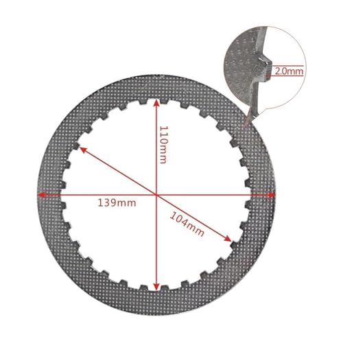 Disque friction d'embrayage pour V-Rod Davidson VRSCA 1130 VR1 2002-2007 (lot de 9) - 2