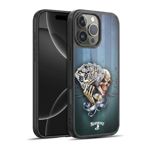 Coque iPhone 16 Pro Max Crâne Et Cartes style gothique pour le quotidien