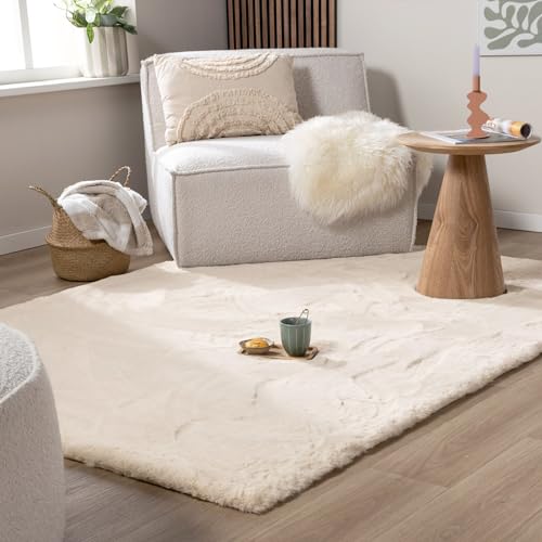 FRAAI | Home & Living Hochflor Teppich - Comfy Supreme Creme - Shaggy, Einfarbig - Modern,...
