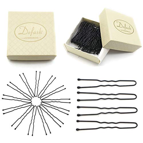 Dofash U Shaped Hairpins Dark Brown 5CM/2IN Hair Bun Bobby Pins Bulk Hair Grips Hair Accessories for Ballet Hairdressing Salon - 100 Count