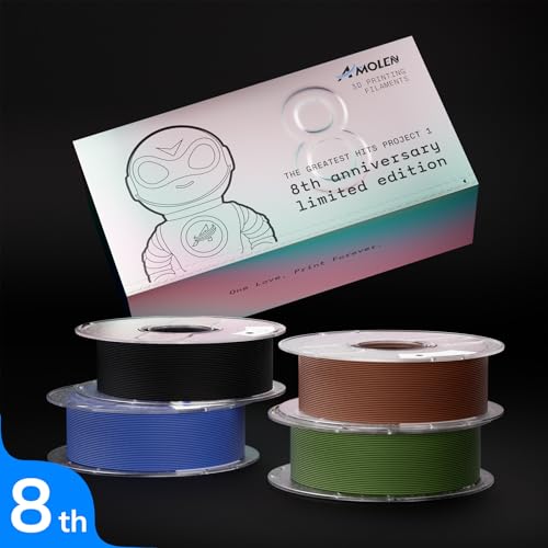 Image of AMOLEN Matte PLA Filament 1.75mm Bundle, Chocolate Brown, Amolen Blue, Black, Olive Green, 4 * 1KG