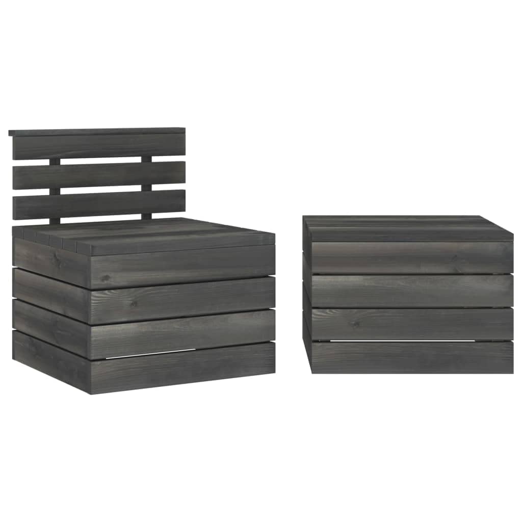 Canapé de patio pour extérieur en palettes de bois avec table basse