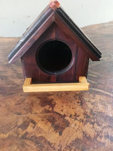 Casa de Madeira para Calopsita, 22x14x17cm, Canela e Peroba, Premium