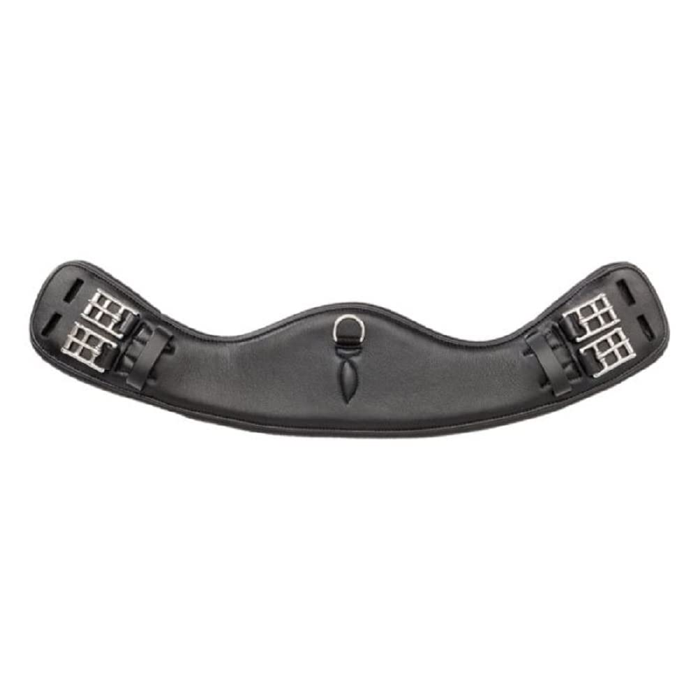 Kavalkade Moon - Cinturón corto de piel suave, diseño de luna, color negro (50 cm)