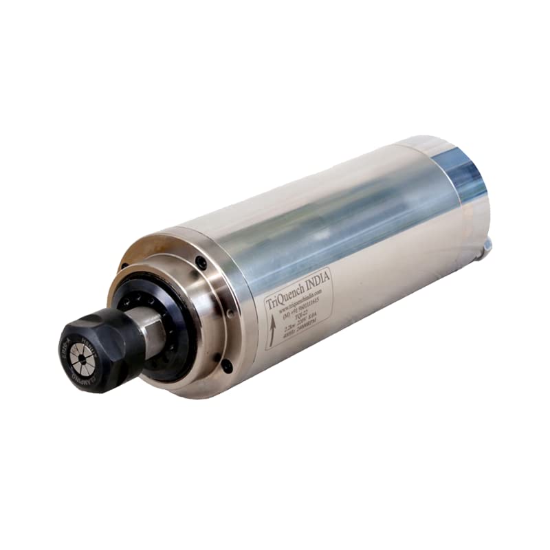 TRIQUENCH ER20 2.2Kw Water Cooled Round Spindle Motor 24000 RPM 220V 400Hz 8.0A 4 Bearings lock & Key Mfg/Soft Metal Carving/Wood Carving/Robotics Arm | Electrospindles MTC