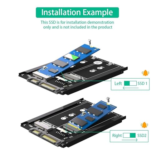 Adaptador NGFF B M Key M.2 SSD con carcasa combo SATA 2.5 pulg. miniatura 6