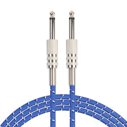 Cable de guitarra mono 6.35mm trenzado de 15 metros para instrumentos musicales