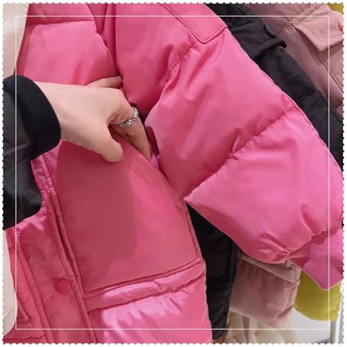 Kids Snap Buttons Zip up down Jackets Lightweight Winter Outdoor Windproof Hooded Puffer Coats Boys Girls Warm Outwear3