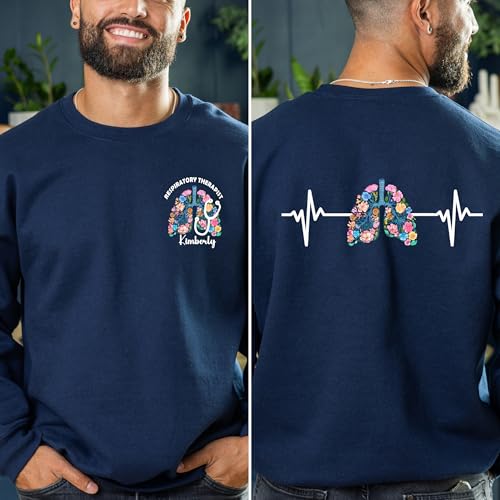 Custom Respiratory Therapist Sweatshirt, RRT Sweater, Personalized Floral Shirt, Gift Multi3