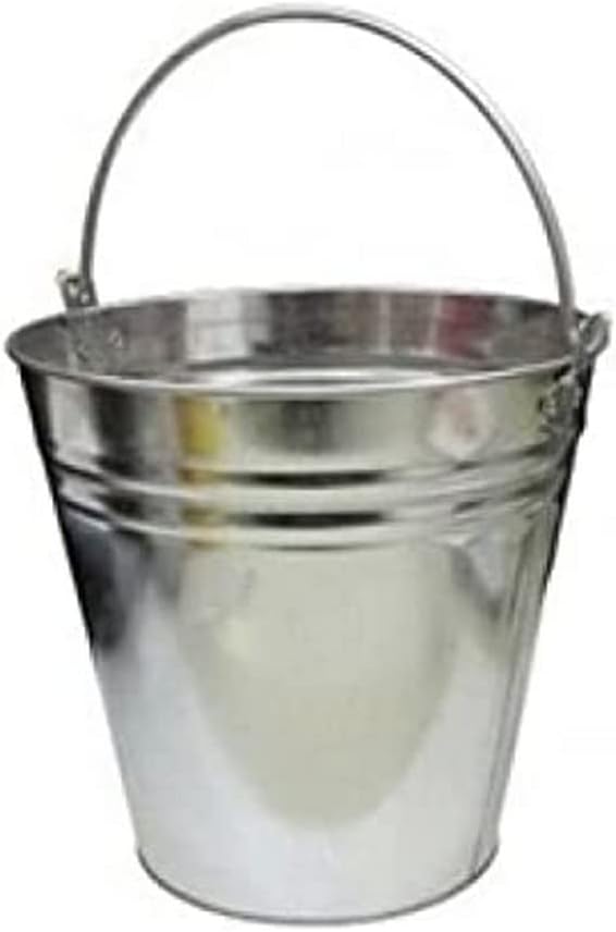 Galvanized Watering Bucket for Dogs, 15 Litre Capacity