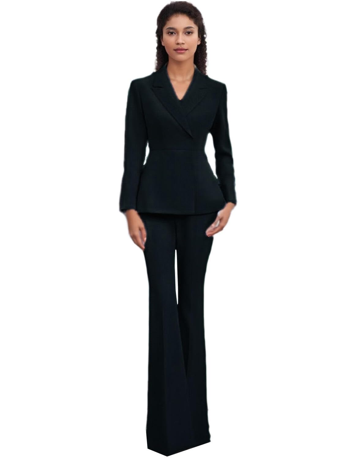 Womens Suit Speech Peak Lapel Tuxedos Jacket and Pants Set Work Two Pieces