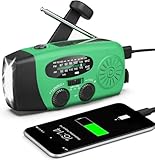 Solar Radio, Tragbar Kurbelradio Dynamo Radio mit AM/FM, Notfall Radio mit...
