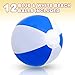 ArtCreativity Blue & White Beach Balls for Kids, Pack of 12, Inflatable Summer Toys for Boys and Girls, Decorations for Hawaiian, Beach, and Pool Party, Beach Ball Party Favors