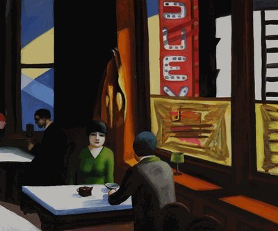 Chop Suey Edward Hopper peinture à l'huile reproduction tableau grand format salon 30 x 40