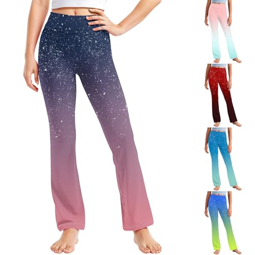 Toddler Girls Gradient Sequins Print Yoga Pants Teens Comfort High Waisted Active Straight Leggings for Kids 2-13 Years2