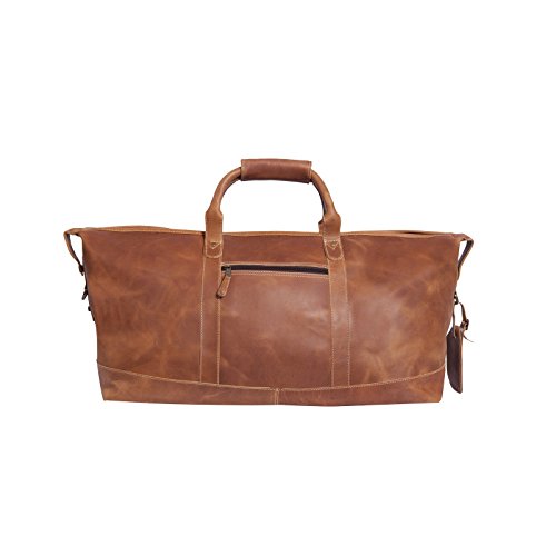 Canyon Outback Leather Goods Inc. Little River 22-inch Leather Duffel Bag - Full Grain Distressed Tan Leather Overnight Weekender Bag for Men and Women- Perfect Travel Bag or Gym Bag
