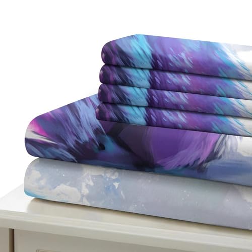 Parure de lit double 200x200cm multicolore avec housse de couette 3D - 7