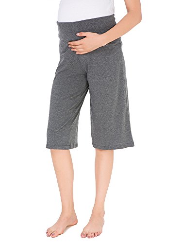 Ecavus Pantalon de maternité large et droit pour femme - gris - Taille M Cover