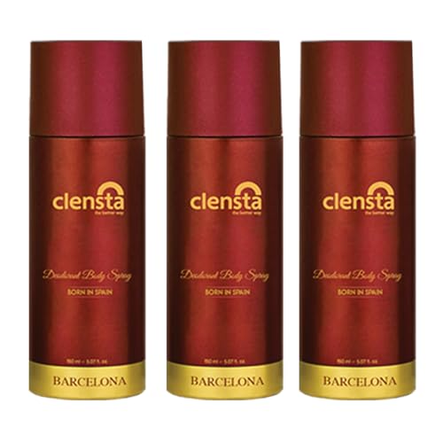 Image of Clensta Barcelona Deodorant for Men 150ml Pack of 3 Body Spray Long Lasting | All Day Freshness | Born in Spain