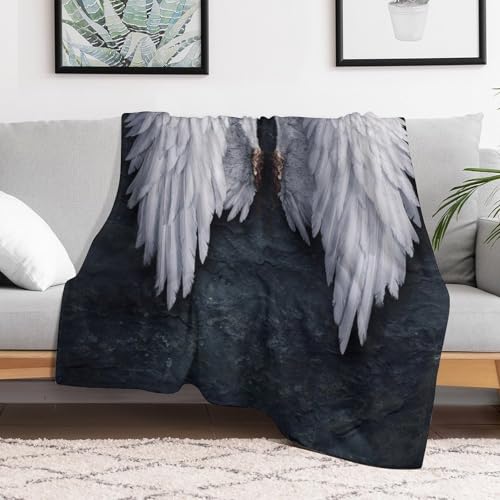 Couverture en flanelle ailes d'ange douce sans boulochage - 5
