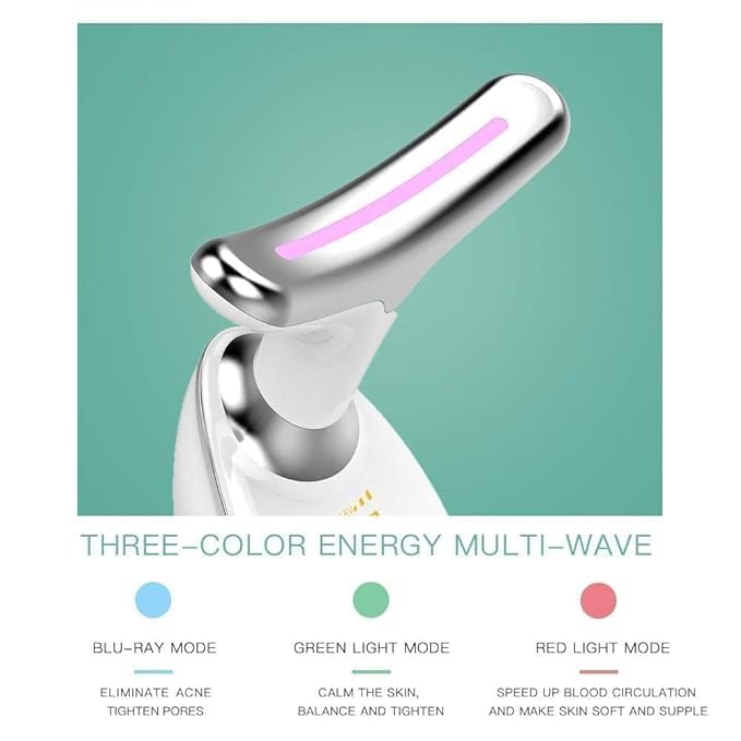 Image of Face & Neck Massager, 3 Color Lighting Modes and Vibration for Facial Massager for Skin Care Routine at Home Face Sculpting Tool, Face Beauty Device for Face & Neck Lifting Tightens (Multicolor)