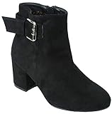 BeMeesh Scarpe Donna Stivaletto alla Caviglia Finto Camoscio Fibbia Tacco a Blocco