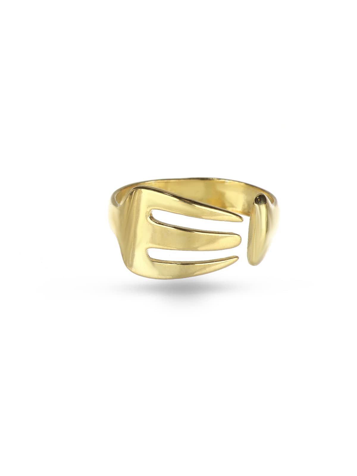 Anello a forma di Forchetta in Argento 925% Regolabile - Anello originale per Donna e Ragazza Moderno e alla Moda - Made in Italy