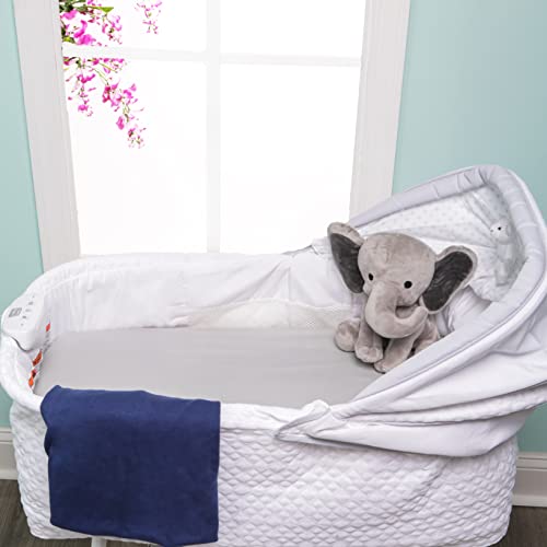 Image of 2-Pack Bassinet Sheets - 100% Cotton Jersey Knit Navy Blue and Gray Bassinet Mattress Pad Fitted Sheet for Baby Boy; Compatible with Bassinet Bedside Co-Sleeper Lounger Brands; Oval Rectangle Mattress