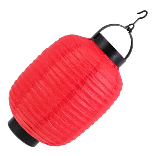 ELAYARD Farolillo Plegable con Luz Rojo Diámetro 15 CM Altura 22 CM Linterna Japonesa de Papel Ecológico para Decoración de Fiesta Accesorio Decorativo Adecuado para Eventos y