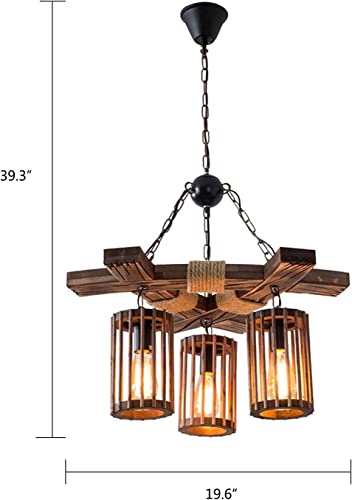 Lustre moderne bois industriel vintage et suspension rétro de plafond - 3