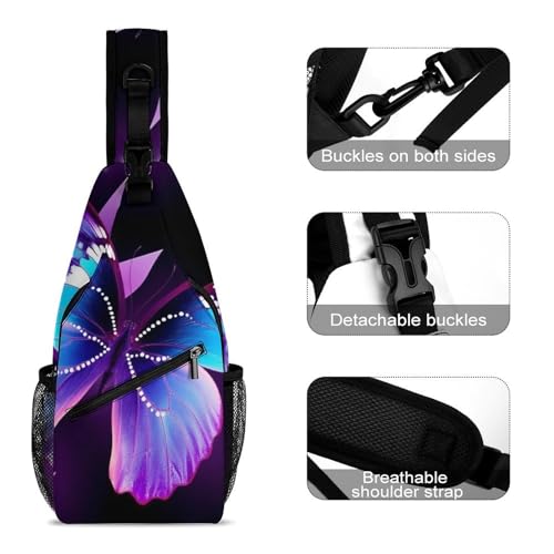 Mochila de bandolera pequeña butterfly blanca sport miniatura 3
