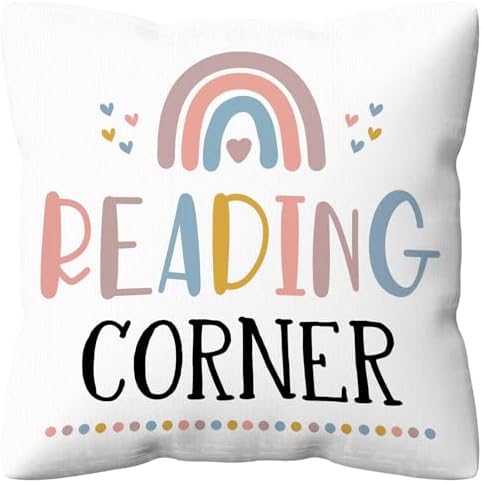 kdqua Reading Corner Pillow Covers 18x18, Classroom Book Nook Thr...