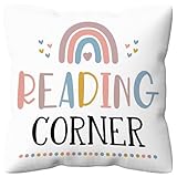 kdqua Reading Corner Pillow Covers 18x18, Classroom Book Nook Throw Pillow Covers for Nursery...