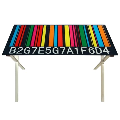 Bureau coloré DRW avec plateau en verre trempé 120 cm pour dynamiser votre espace de télétravail
