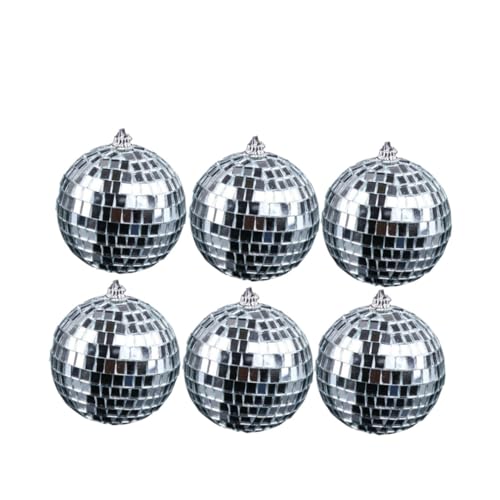BESTYASH - 6 bolas espejadas plateadas para decoración de fiestas, bodas, festivales y discotecas miniatura 1