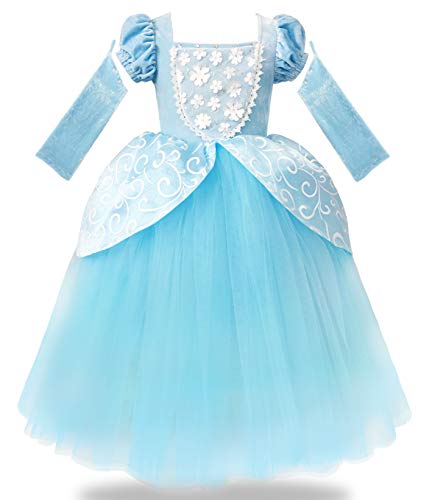Image of Axaxa Princess Costume for Girls Princess Dress Halloween Birthday Party Outfits for Little Kids