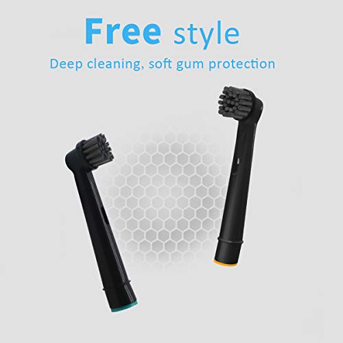 Wuyan 16Pcs Bamboo Charcoal Brush Heads For Oral B, Replacement Heads Rotation Type Electric Toothbrush Heads, For Pro Health/Triumph/Advance Power/3D Excel, Black Family Pack #TOP2