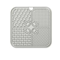 Leckmatte für Hunde, Futtermatte für Butter & Joghurt, Hundespielzeug für Baden, Training & Fellpflege (1er-Pack Grau, 20X20 cm)
